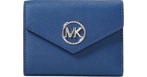 michael kors blue envelope wallet|Michael Kors billfold wallet.